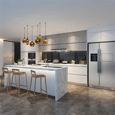 Valge luksusliku klassikalise stiilis tahke puidukapi komplekt